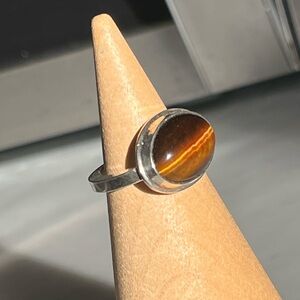 [handmade] tigers eye sterling silver ring
